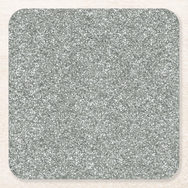 Silver Stone Gary Gold Marble Purple Glitter Square Paper Coaster (Front)