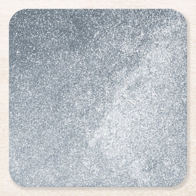 Silver Stone Gary Gold Marble Purple Glitter Square Paper Coaster (Front)
