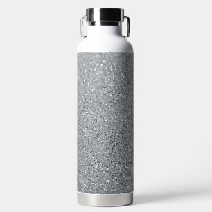 Silver Stone Gary Gold Marble Purple Glitter Water Bottle