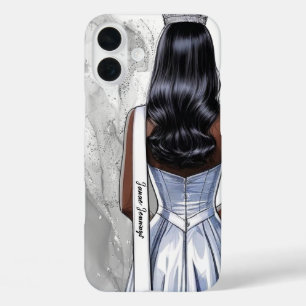 Silver Storm Mocha Pageant Portrait Custom Sash iPhone 16 Plus Case