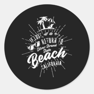 Silver Strand State Beach California Souvenir Vint Classic Round Sticker