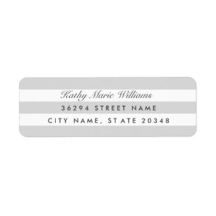 Silver Striped Address Labels