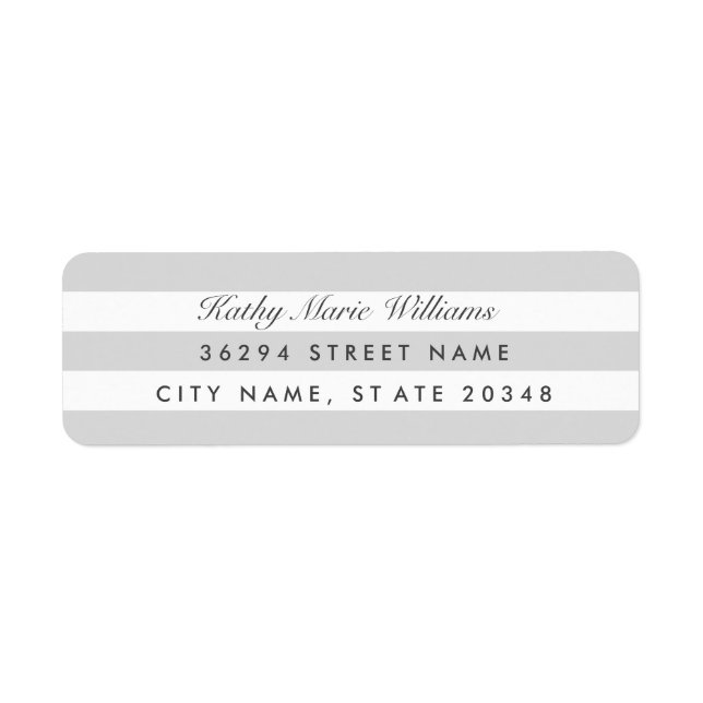 Silver Striped Address Labels (Front)