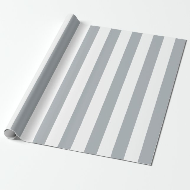 Silver Stripes (Add 2nd Colour) Wrapping Paper (Unrolled)