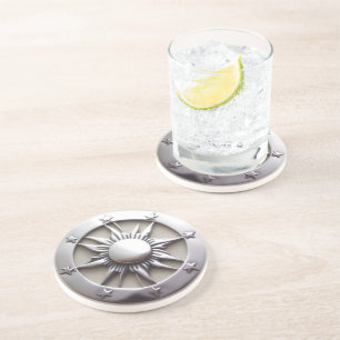 Silver Sun With Star Tips Coaster