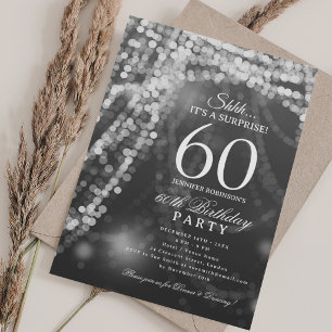 Silver Surprise 60th Birthday Party Invitation
