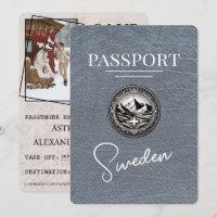 Silver Sweden Passport Save The Date