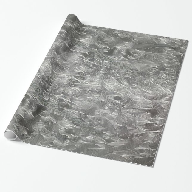 Silver Swirl pattern design Wrapping Paper (Unrolled)