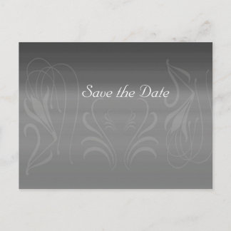 Silver Swirls Anniversary Save the Date Announcement Postcard