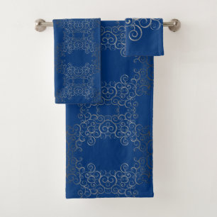Silver Swirls Arabesque Bath Towel Set