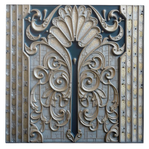 Silver Swirls Gate Ceramic Tile