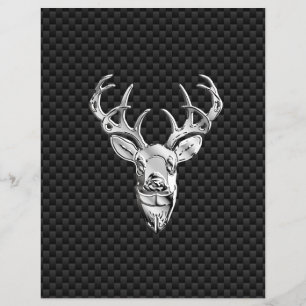 Silver Symbolic Deer on Carbon Fibre Style Print Flyer