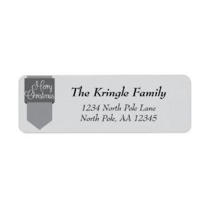 Silver Tab Merry Christmas Address Return Address Label