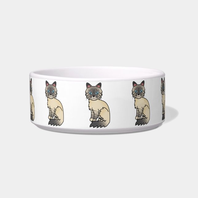 Silver Tabby Birman / Ragdoll Cat Bowl (Front)