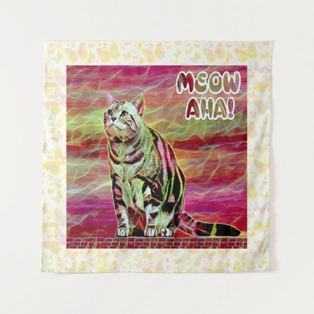 Silver Tabby Cat Tapestry (Front)