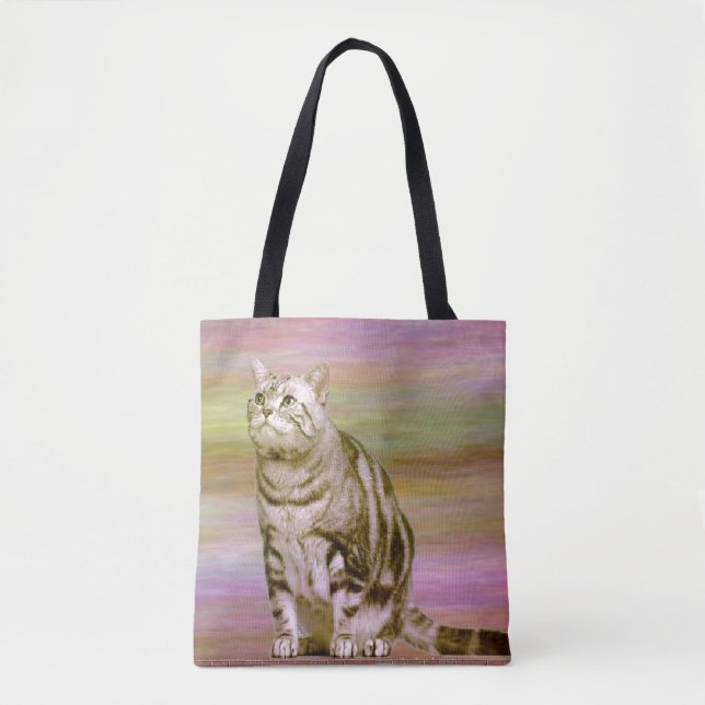 Silver Tabby Cat Tote Bag (Front)