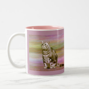 Silver Tabby Cat Two-Tone Coffee Mug