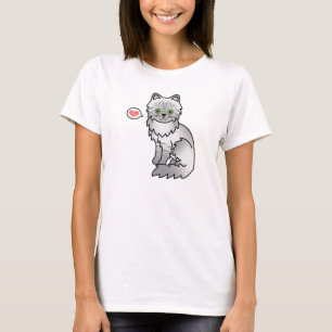 Silver Tabby Chinchilla Persian Cat Love T-Shirt