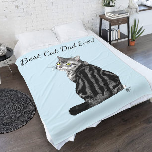 Silver Tabby Father's Day Fleece Blanket