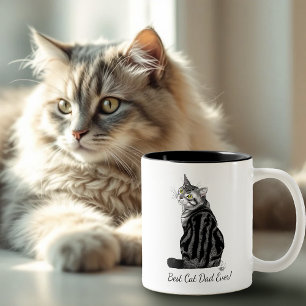 Silver Tabby Father's Day Two-Tone Coffee Mug