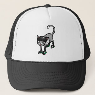 Silver Tabby on RollerSkates Trucker Hat