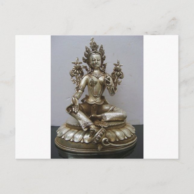 SILVER TARA BUDDHIST GODDESS POSTCARD (Front)