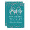 Silver Teal 80th Birthday Save Date Confetti