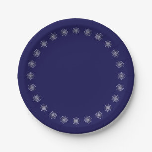 Silver teardrops paper plate
