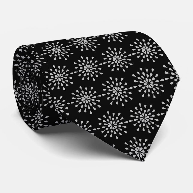 Silver teardrops tie (Rolled)