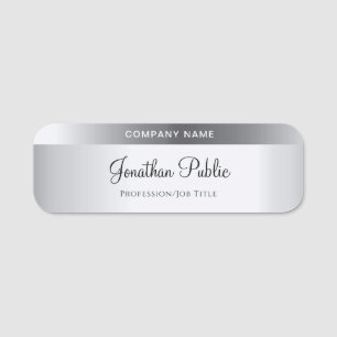 Silver Template Calligraphy Script Name Elegant Name Tag