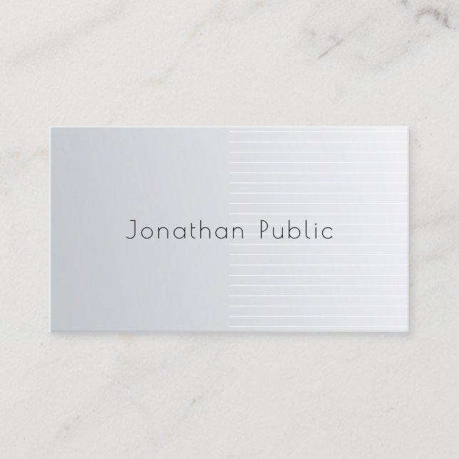 Silver Template Professional Luxury Modern Elegant Business Card (Front)