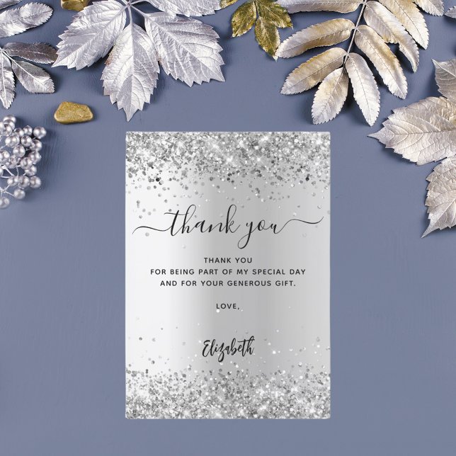 Silver thank you card (Creator Uploaded)