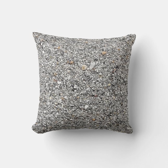 Silver Throw Pillow with Tiny Rocks (Front)