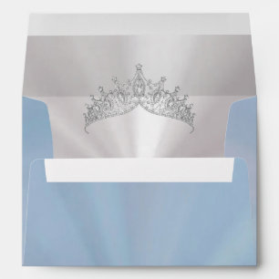 Silver Tiara on Pastel Blue Envelope
