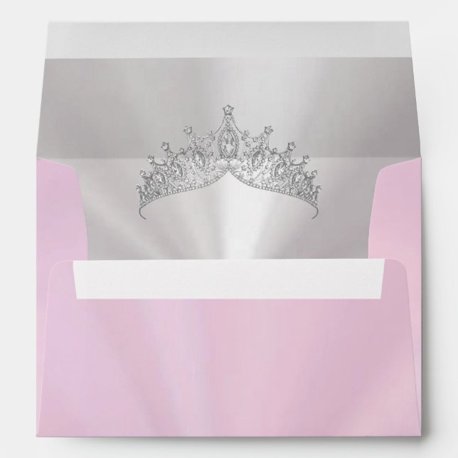 Silver Tiara on Pastel Pink Envelope (Back (Bottom))