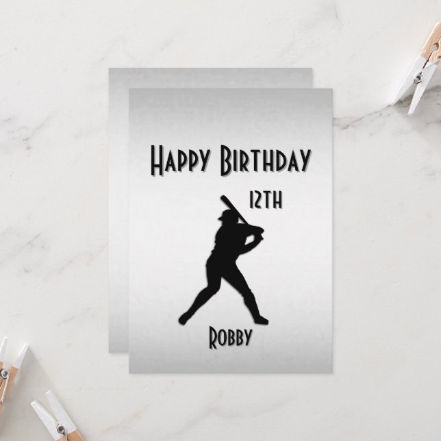 Silver Ticket Baseball Birthday Party Invitation (Front/Back In Situ)
