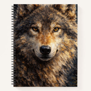 Silver Timber Wolf Wildlife Art Notebook