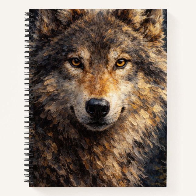 Silver Timber | Wolf Wildlife Art | Notebook (Front)