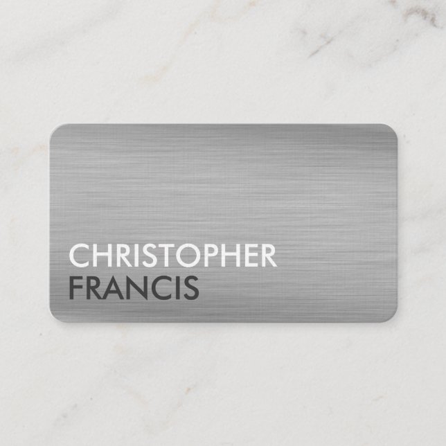 Silver titanium metal customisable business cards (Front)