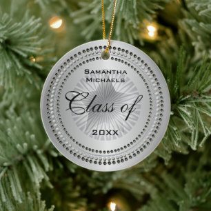 Silver Tone Class of 2022 Star Photo Graduation Ceramic Ornament