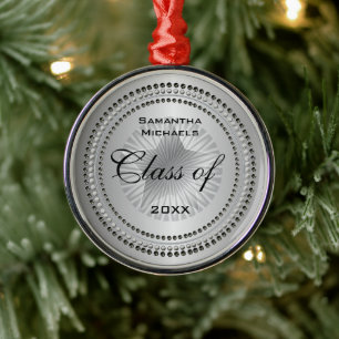 Silver Tone Class Year Star Graduation Ornament