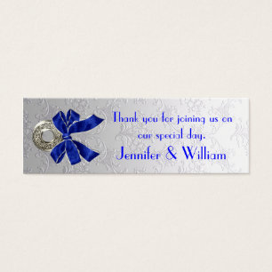 Silver Tone Damask Custom Wedding Favour Tags