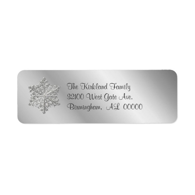 Silver tone Snowflake Address Labels (Front)