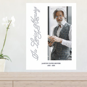 Silver Traditional & Elegant Photo Funeral Foil Prints