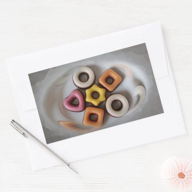 Silver tray rectangular sticker (Envelope)