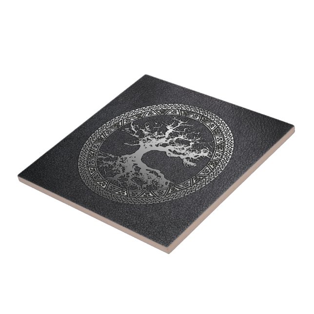 Silver Tree of Life Ceramic Tile (Side)