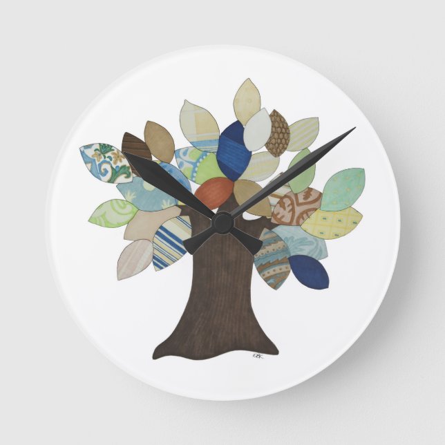Silver Tree Round Clock (Front)