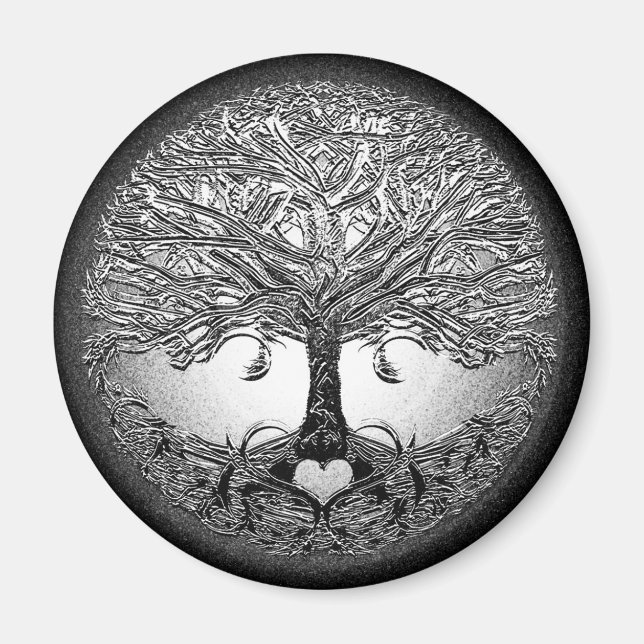 Silver Tree with Heart Magnet (Front)