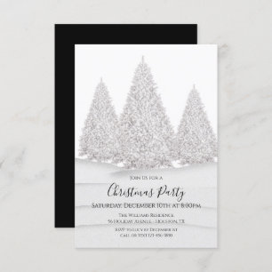 Silver Tree's Snowy Wintry Scene Christmas Invitation