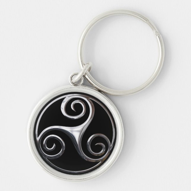 Silver Triskelion Key Ring (Front)